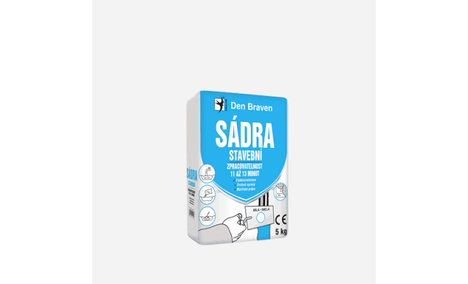 Sádra stavební, pytel 5 kg, bílá