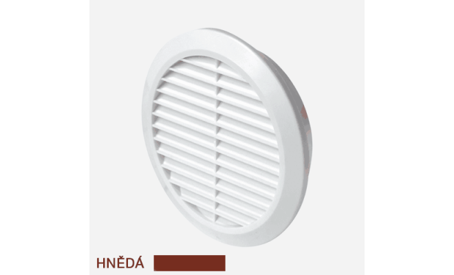 Mřížka větrací kruhová bez síťoviny, průměr 150 mm, hnědá