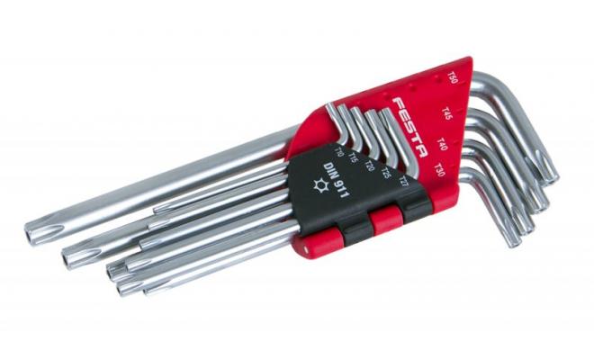 Sada L klíčů TORX FESTA CrV T10-T50 9ks