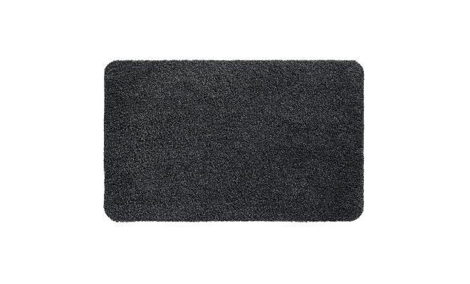 Antracitová vnitřní vstupní čistící pratelná rohož Aqua Stop, FLOMA - délka 40 cm, šířka 60 cm a výška 0,6 cm