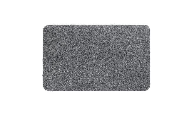 Šedá vnitřní vstupní čistící pratelná rohož Aqua Stop, FLOMA - délka 60 cm, šířka 100 cm a výška 0,6 cm