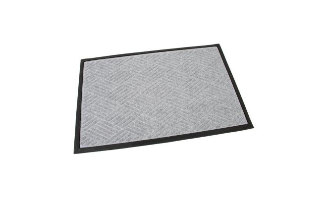 Šedá textilní gumová čistící vstupní rohož Crossing Lines, FLOMA - délka 60 cm, šířka 90 cm a výška 1 cm
