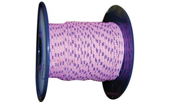 šňůra PES s duší 6mm barevná pletená (100m)