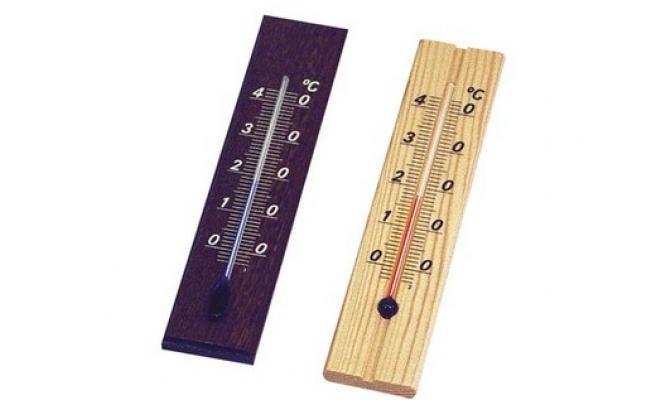 Teploměr pokojový D12 12cm dřev.mořený
