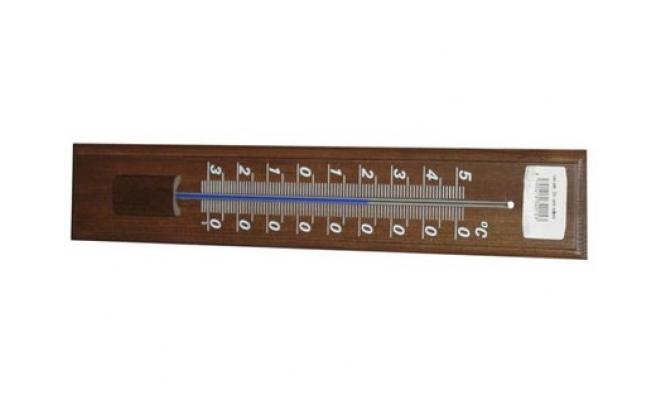 Teploměr venkovní D34 32cm dřev.mořený