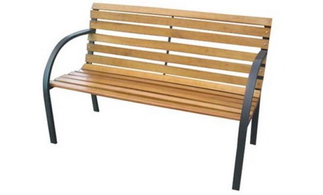 Lavička zahradní 122x64x80cm železo ČER/dřevo