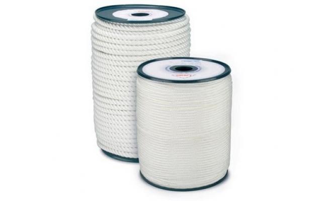 šňůra PA s duší 5mm ČER pletená  (100m)
