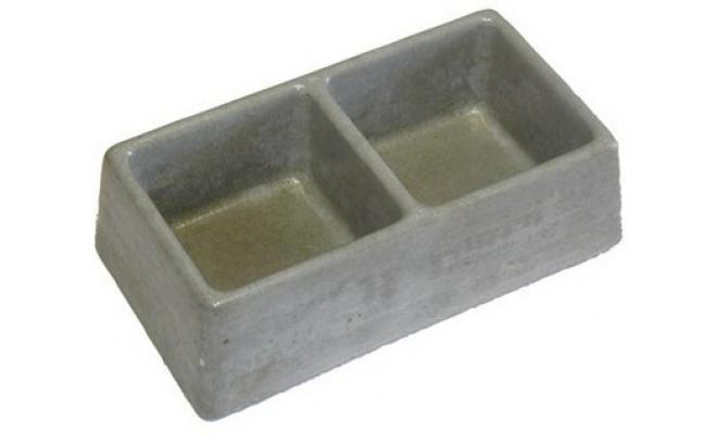 Miska dvoumiska čtverce 245x135x75mm beton   (86)