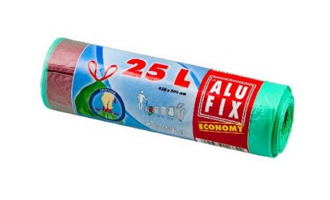 Pytle na odpadky zatahovací  25l (15ks) 45x 50cm ZE 12µ ECONOMY