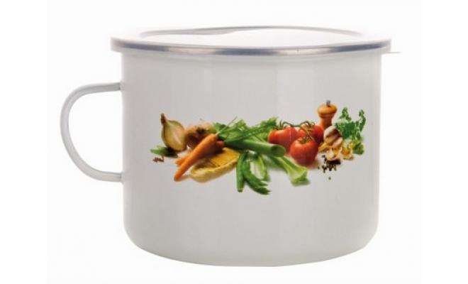 Hrnek smalt pr.14cm 1,4l ZELENINA
