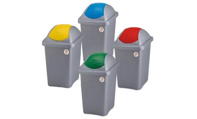 Výprodej - Koš odp.výklop.MULTIPAT 30l obdél.ŠE/ŽL víko PH