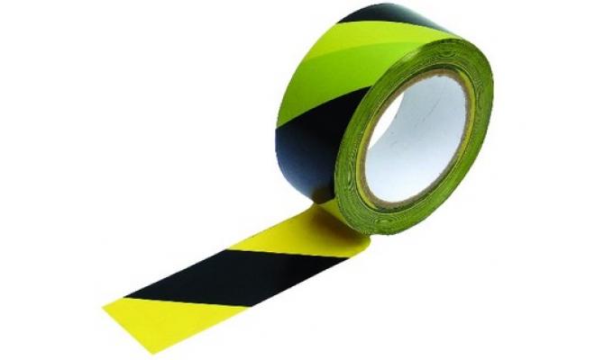 Páska výstražná 48mmx33m ŽL-ČER samolepicí