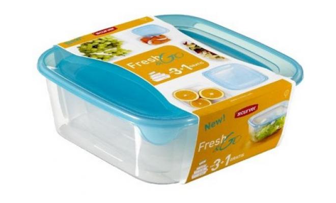 Dóza FRESH&GO čtverc. sada 4díl. (0,25+0,8+1,7+2,9l) PH
