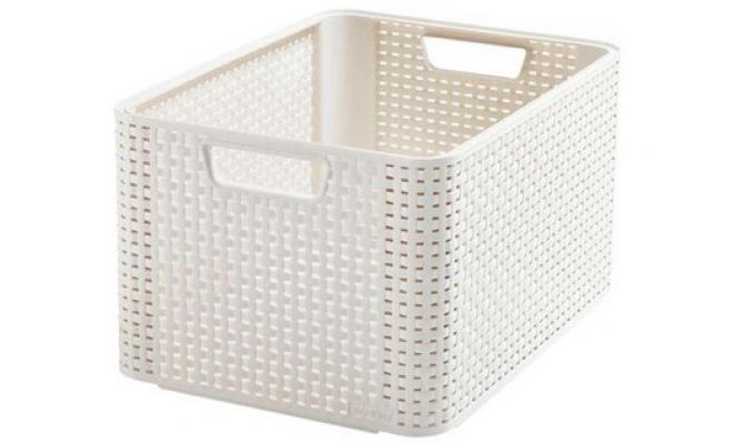 Box úložný RATTAN 43,6x33x23cm (L), STYLE2, PH KRÉM