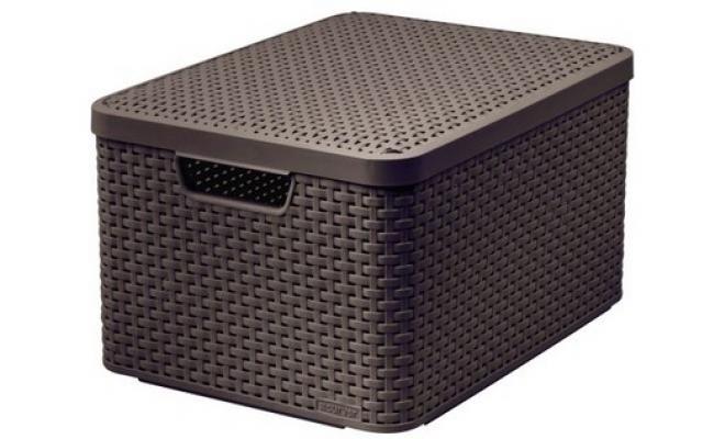 Box úložný RATTAN 44,5x33x25cm (L) s víkem, STYLE2, PH HN