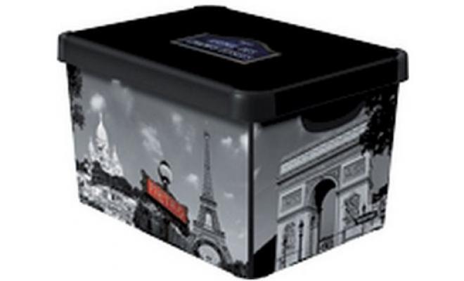 Box úložný PARIS 39,5x29,5x25,0cm (L) s víkem, PH