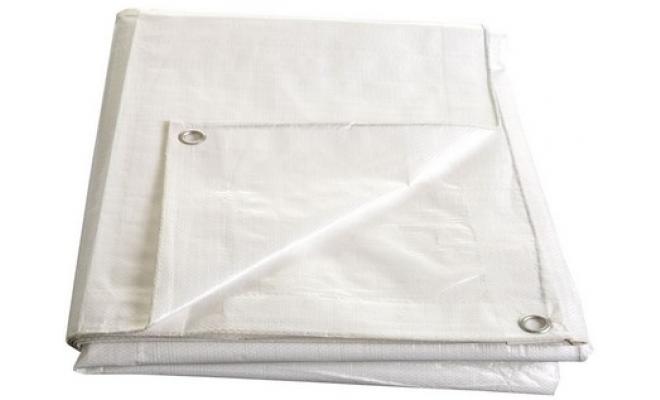 Plachta s oky 5x 8m TRA/BÍ 140g/m2, kašírovaná
