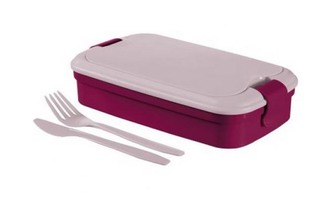 Box svačinový LUNCH & GO 23x14x7cm s klick uz.+ příbor PH FI
