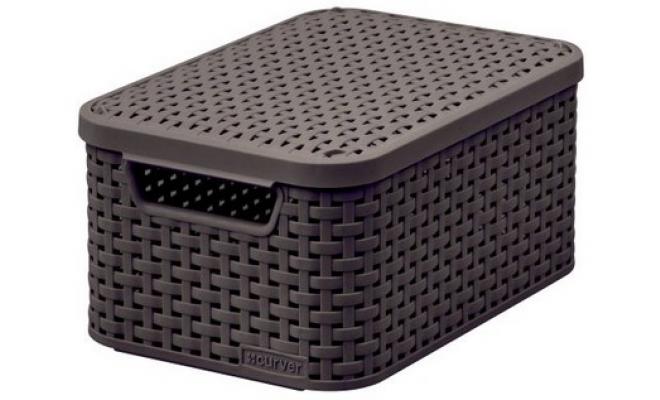Box úložný RATTAN 29x20x14cm (S) s víkem, STYLE2, PH HN