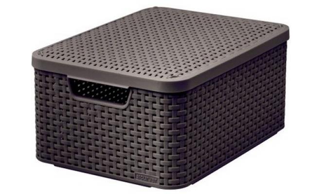 Box úložný RATTAN 40x29x19cm (M) s víkem, STYLE2, PH HN
