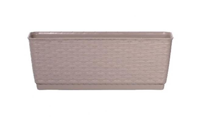 Truhlík RATOLLA P 38,6x15,4x14cm BÉŽ tm. (7529U) s miskou