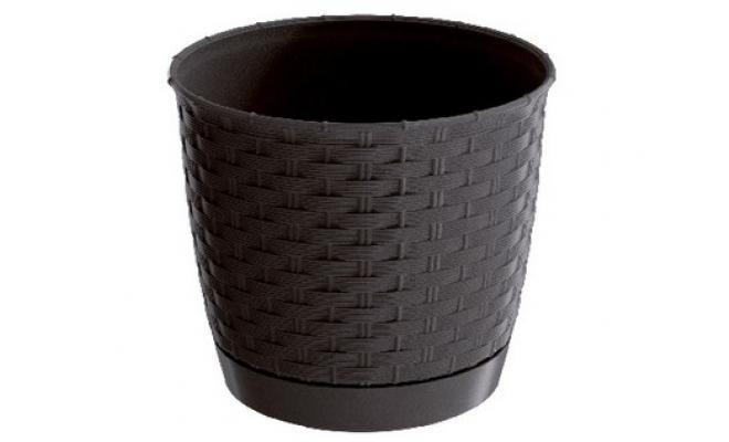 Květináč RATOLLA ROUND 16,5 v.14,2cm,2l,HN tm. (440U) s miskou