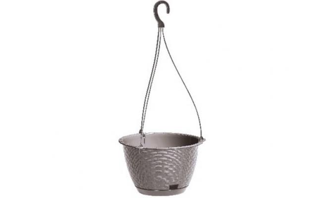 Květináč RATOLLA ROUND 21,7 v.14,2cm,3,4l,BÉŽ tm. (7529U) závěsný