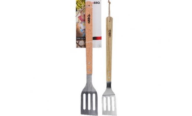 Obracečka grilovací BBQ 46cm nerez, dřev.ruk.