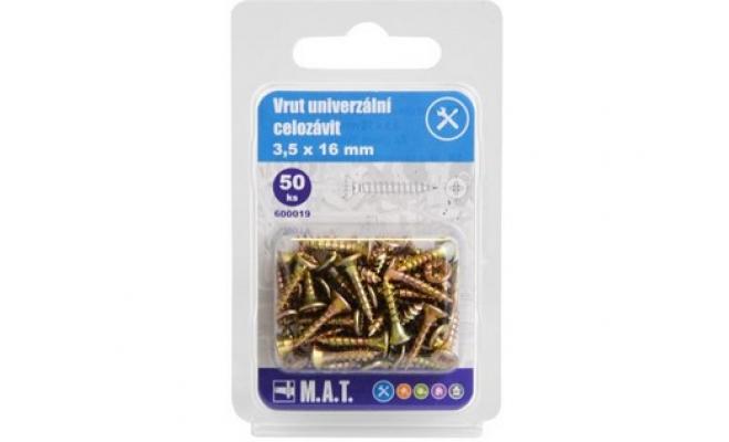 Vrut un.celozávit 3,5x 16mm ZZ (50ks)