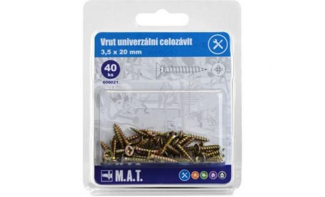 Vrut un.celozávit 3,5x 20mm ZZ (40ks)
