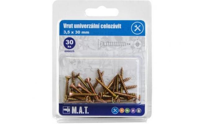 Vrut un.celozávit 3,5x 30mm ZZ (30ks)