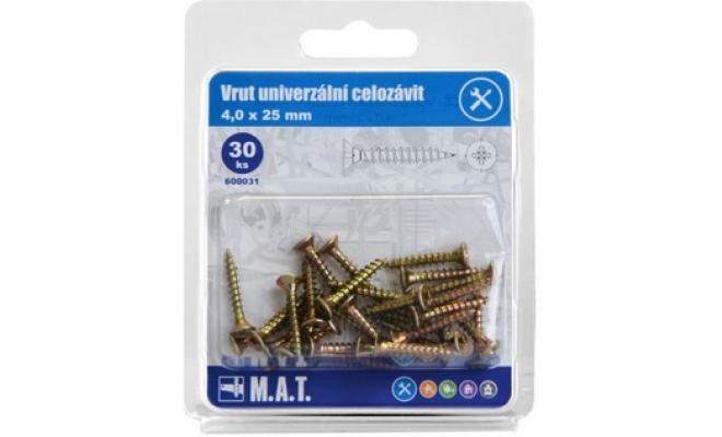 Vrut un.celozávit 4,0x 25mm ZZ (30ks)