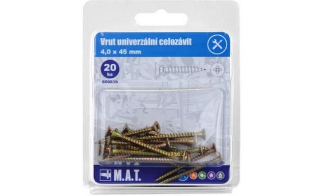 Vrut un.celozávit 4,0x 45mm ZZ (20ks)