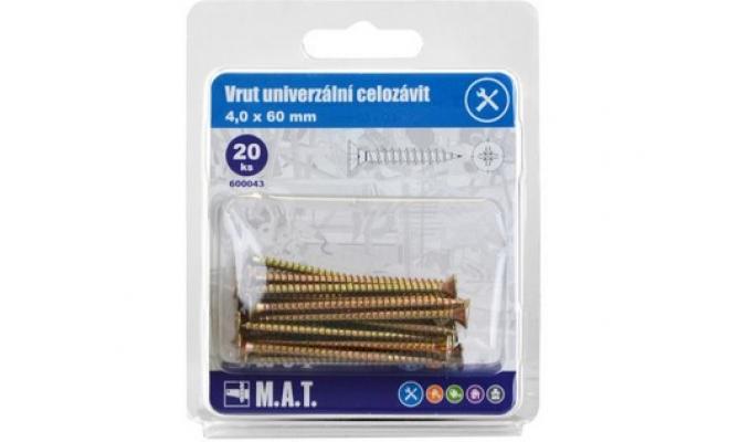 Vrut un.celozávit 4,0x 60mm ZZ (20ks)