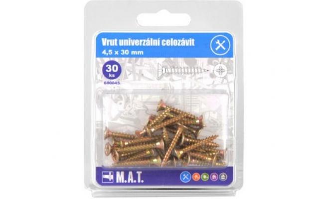 Vrut un.celozávit 4,5x 30mm ZZ (30ks)