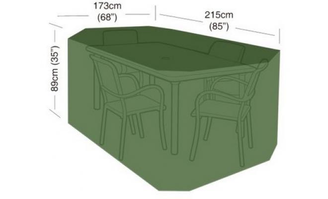 Plachta krycí na set 4 židlí+obdél.stůl 215x173x89cm, PE 90g/m2