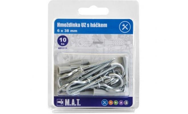 Hmoždinka UZ  6x38mm s háčkem ZB (10ks)