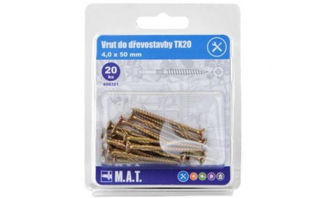 Vrut do dřevostavby 4,0x 50mm TX20 ZZ (20ks)
