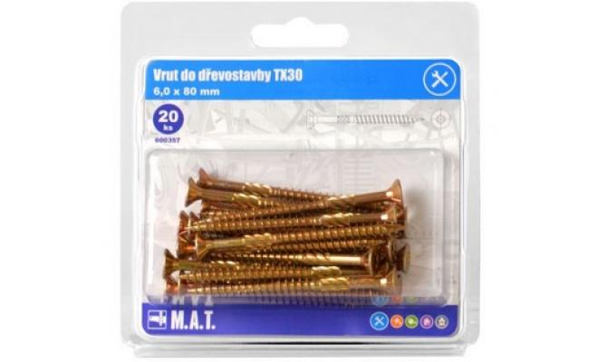 Vrut do dřevostavby 6,0x 80mm TX30 ZZ (20ks)