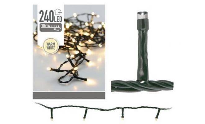 Osvětlení vánoční 18m 240LED teplá BÍ venkovní