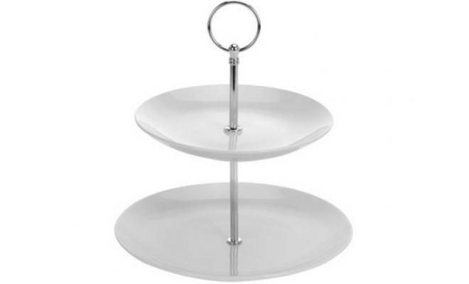 Podnos 2 patra kulatý 17cm, 21cm porcelán BÍ
