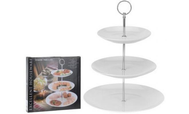 Podnos 3 patra kulatý 17cm, 21cm, 26,5cm porcelán BÍ