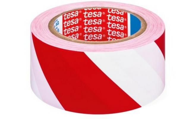 Páska výstražná 50mmx33m ČRV-BÍ samolepicí TESA