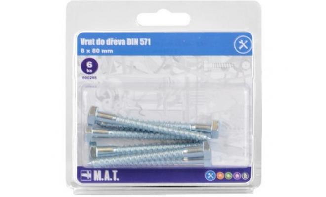 Vrut do dřeva 8x 80mm ZB 571 (6ks)