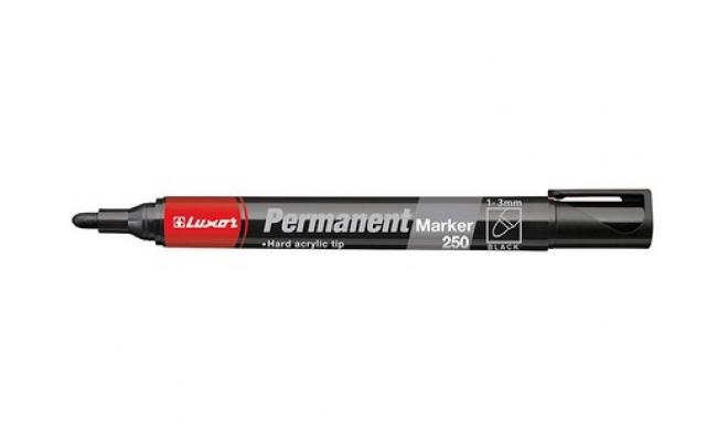 Popisovač LUXOR permanent.250 ČER kulatý hrot 1-2mm