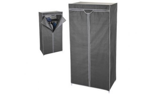 Skříň šatní 75x45x160cm kov/textil