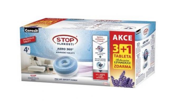 Náplň do pohlcovače vlhkosti CSV-AERO 360, 4x450g tableta, levandule