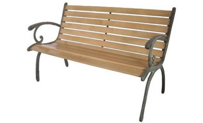 Lavička zahradní 123x54x77cm litina/dřevo