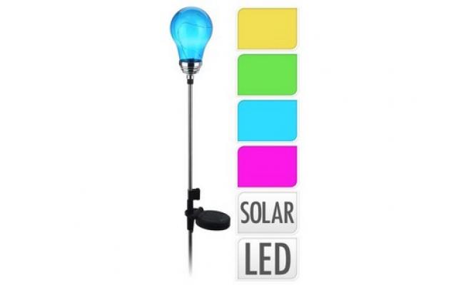 Lampa solární ŽÁROVKA 4LED v.75cm mix barev