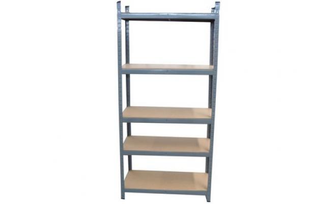 Regál  900x450x1800mm, 5 polic, ocel pu Zn + MDF deska
